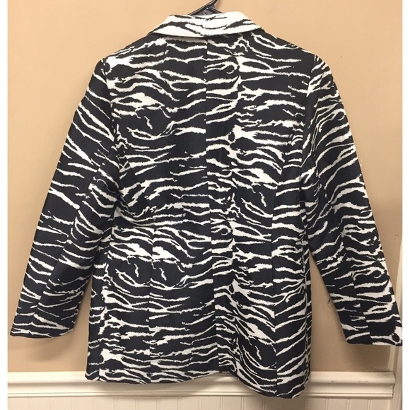Chicos Size 1 Blazer Jacket Zebra Animal Print - Picture 2 of 5